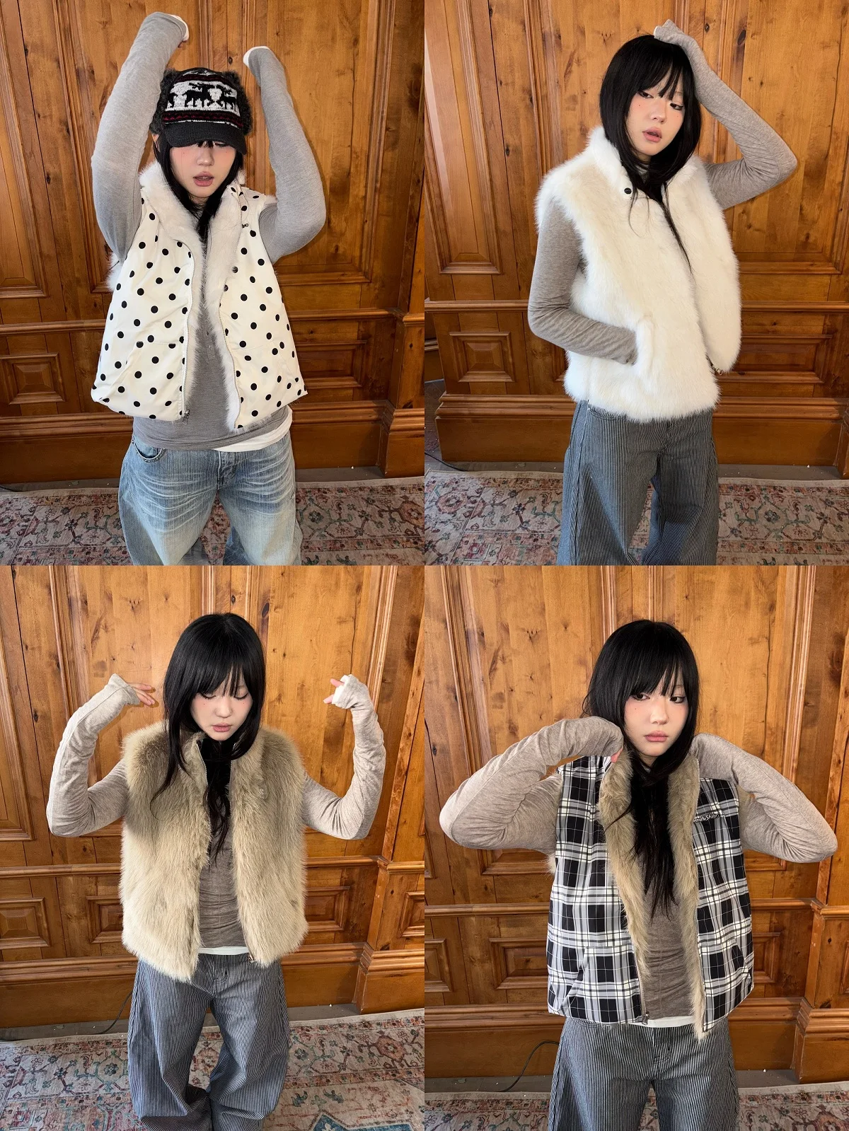 

Американский ретро-жилет из искусственного меха, двусторонний, модная верхняя одежда для женщин, уличный стиль, полиэстер, свободный крой, на молнии