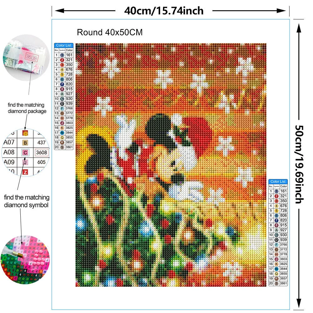 Zipper Bag 5D DIY Christmas Tree Diamond Painting Set Disney Mickey Cross Embroidered Mosaic Handmade Art Designer Home Decor