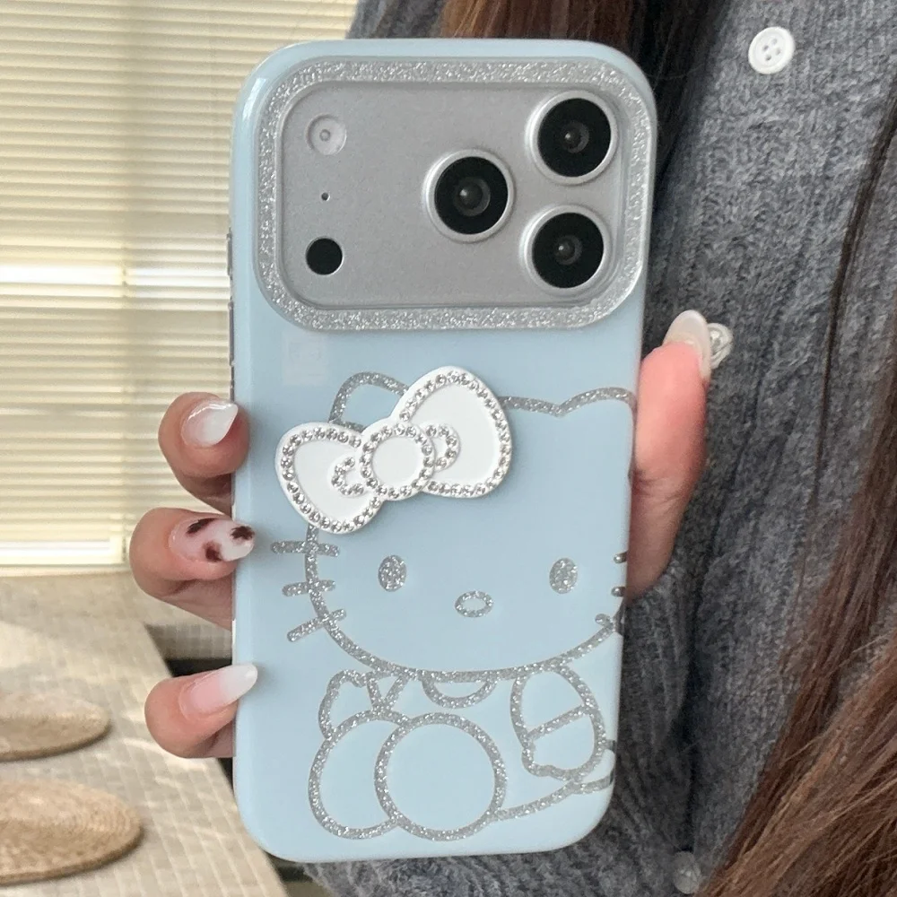 فلاش عدسة الأزرق خلفية فلاش مسحوق KT جراب هاتف آيفون 17 16 15 14 برو ماكس 13 الوفير حماية الصلب الغطاء الخلفي قبعات #1