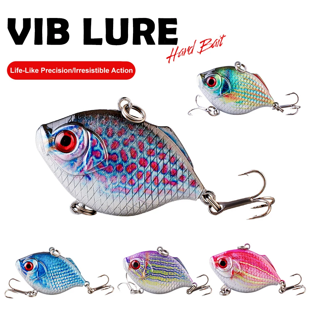 

5-Piece Set 4.5cm 8.8g 3D Printed VIB Lure - Multi-Depth Hard Bait with Realistic Colors for Bass/Trout, All-Water Swimbait