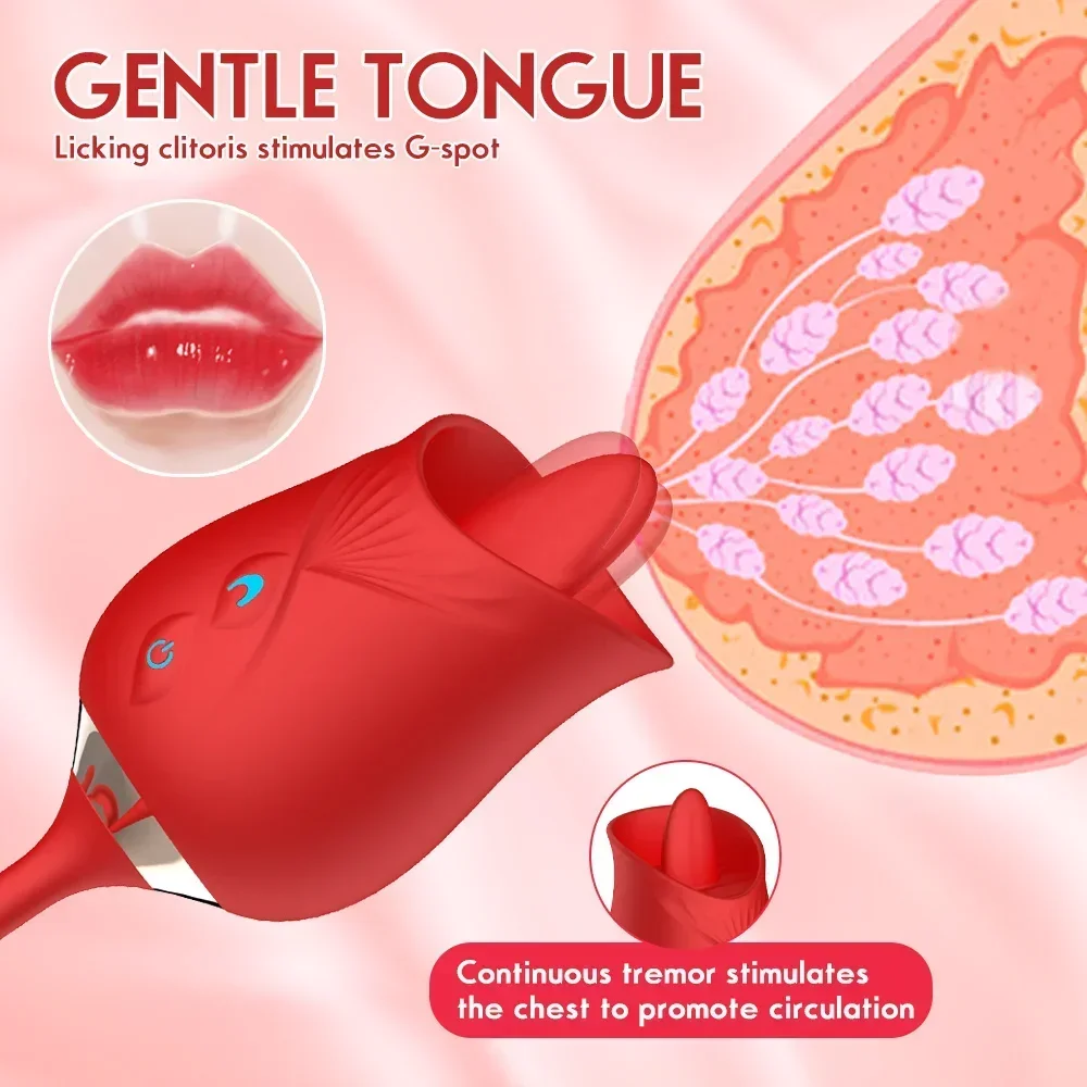 Sex Toy for Women Rose Sucking Vibrator Clitoris Sucker Stimulator Tongue Licking G Spot Vibrating Egg Adult Erotic Toys