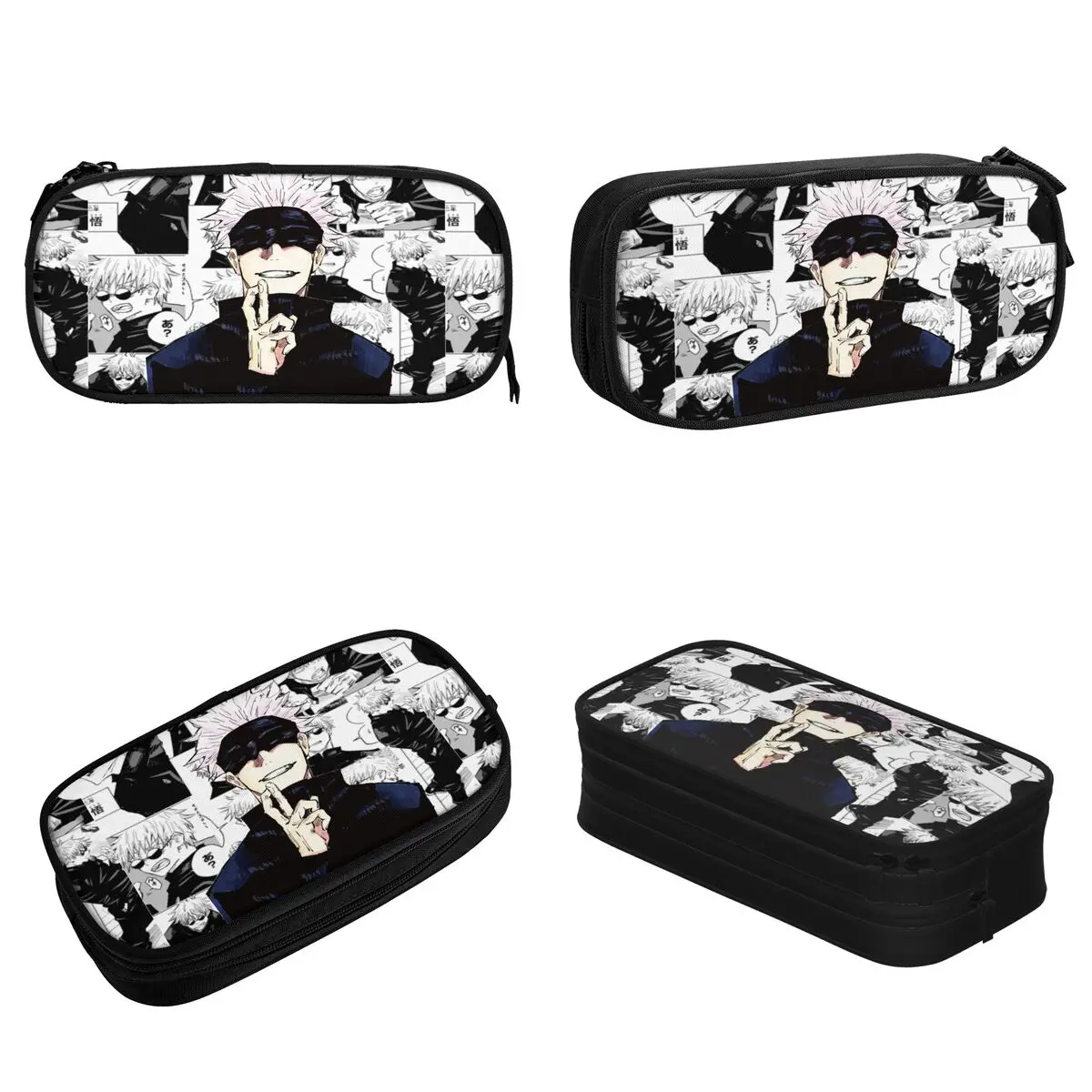 Jujutsu Gojo Satoru Comic Kaisen Pencil Cases Fun Comic Anime Pen Box Bag Student Big Capacity Students School Gifts Pencil Box