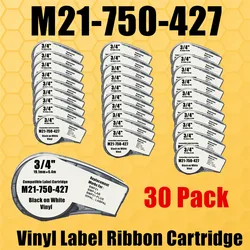 10~30PK Recharge Vinyl Ink Cartridge Ribbon Brady M21 750 427 Maker Strick For Labeller Handheld Label Printer Black on White