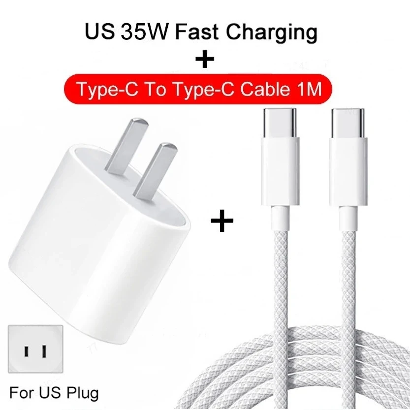 PD 35W Schnellladegerät für iPhone 11 12 13 14 15 Pro Max Schnellladekabel für iPhone 15 Plus USB Typ C Datenleitung Telefonladegerät