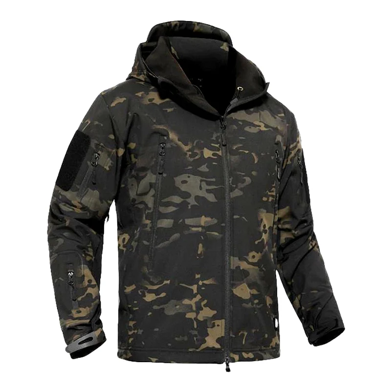 

Shark Skin Soft Shell Military Tactical Jacket Men Waterproof Army Fleece Hunt Clothing Multicam Hooded Camouflage Windbreakers