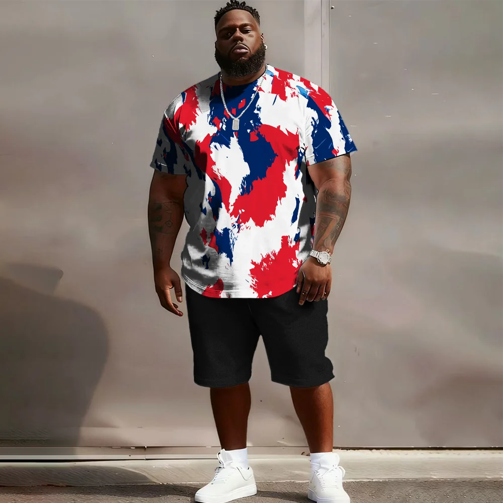 

Мужской комплект с короткими рукавами больших размеров S-9xl: Textured Edge Vibe — 2 предмета, большой и высокий крой, мягкая ткань, гладкая текстура в елочку