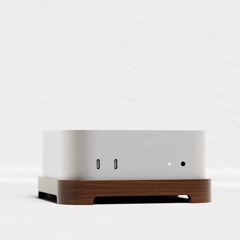 الأفضل لـ Apple Mac Mini M4/M4 Pro محطة إرساء الغبار المضيف قوس حامل خشبي تصميم مقاوم للغبار ملحقات الكمبيوتر