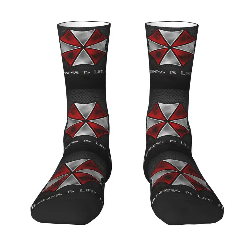 Umbrella Corporation Dress Socks for Men Women Warm Funny Novelty Horror Zombie Video Game Crew Socks