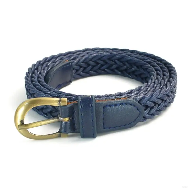 Retro Braided Belt with Wax Rope Detail Feature Adjustable Thin Waist Cincher Strap for Casual Outfits Daily