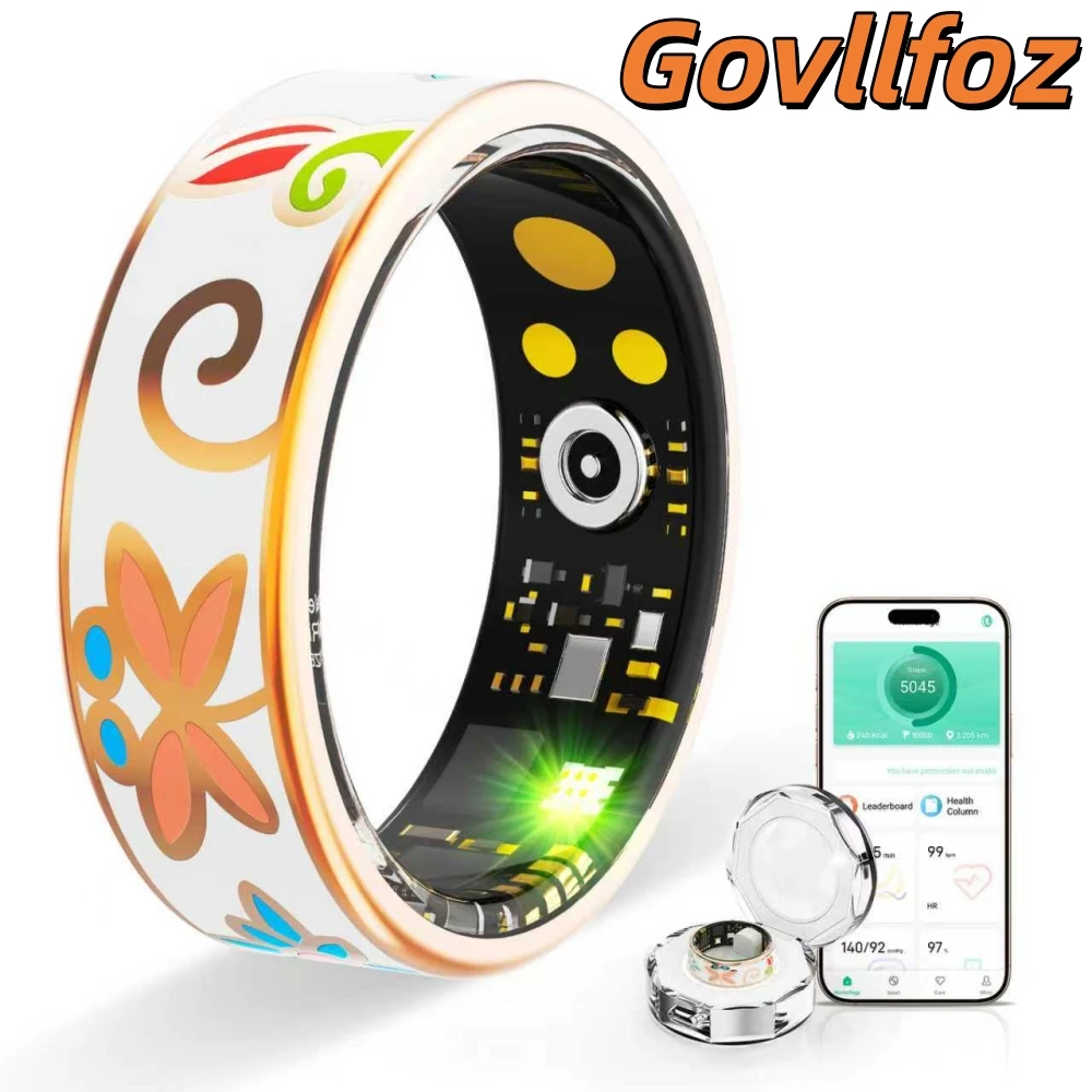 

R18 модное умное кольцо для мужчин и женщин с чехлом для зарядки BT IP68 водонепроницаемый интеллектуальный мониторинг сердечного ритма сна артериального давления