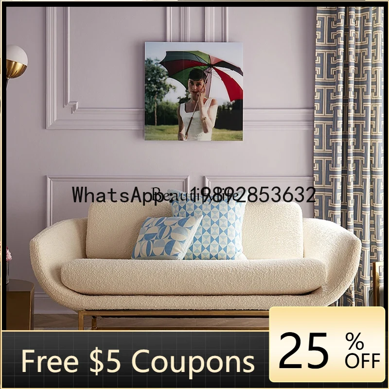 كرسي استرخاء فاخر بتصميم نوردي من صوف الحملان لغرفة المعيشة