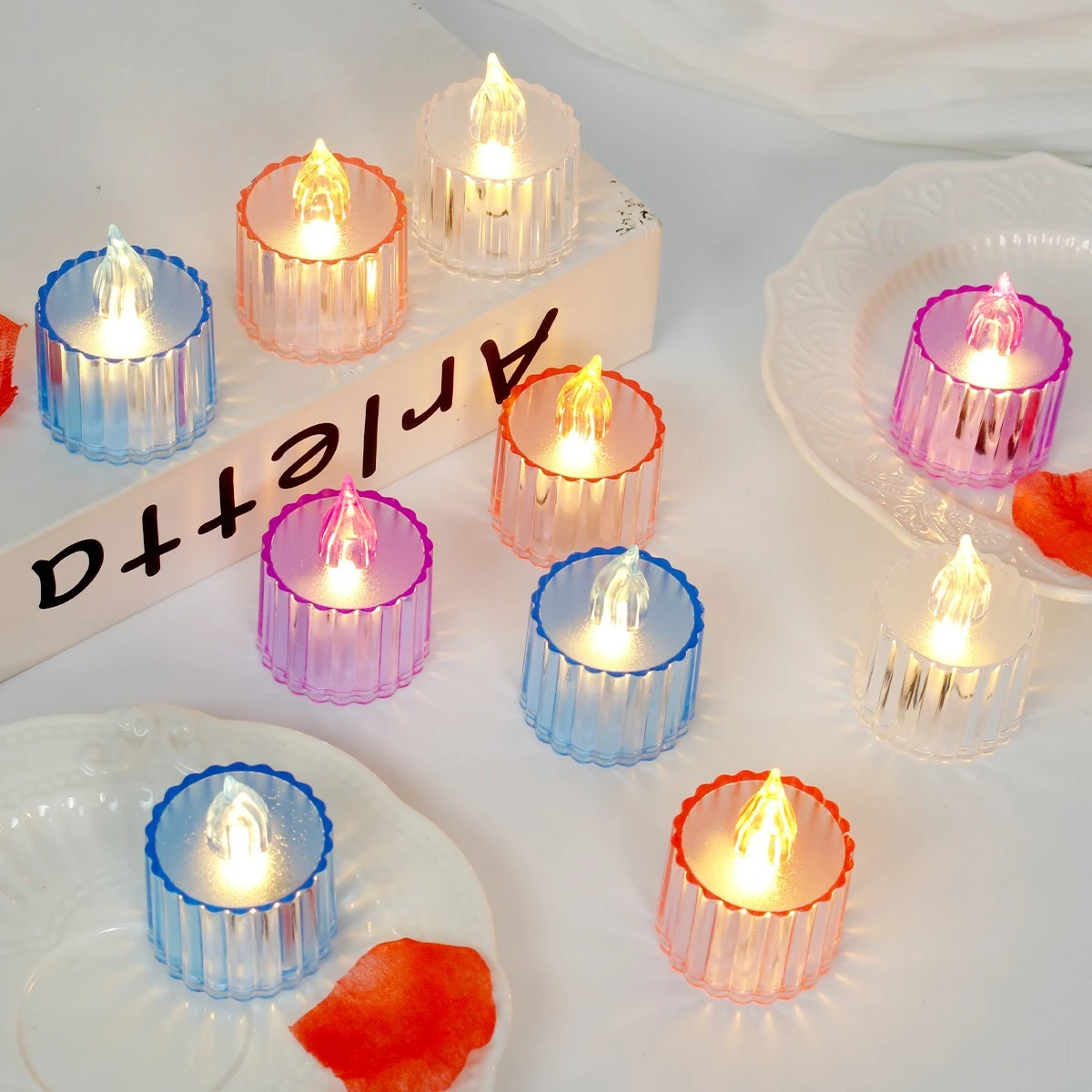 24 Pack Battery Powered LED Electronic Candles Tea Lights  Flameless Candles for Christmas Wedding Party Home Holiday Decor