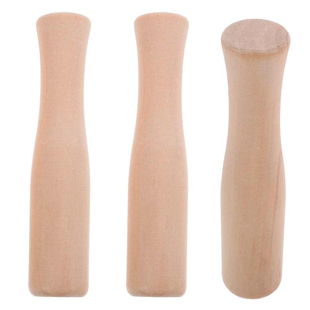 

3pcs Food Stick Wood Garlic Pestle Potato Masher Tool Nut Grinder Japanese Pickle Press