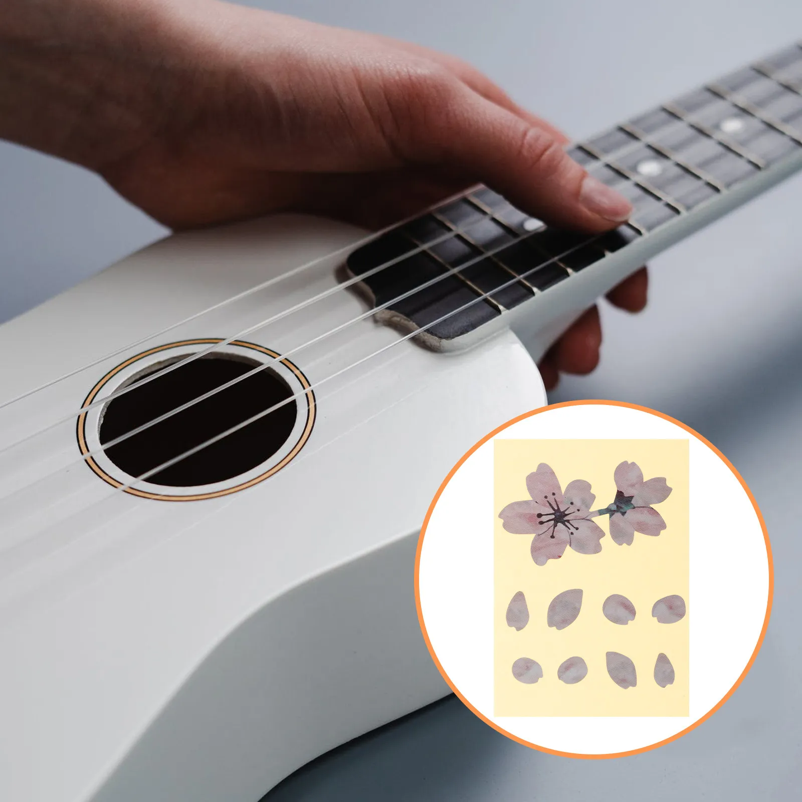 2 Pcs Stickers Fretboard Flower Style Guitar Inlay PVC Creative Fingerboard Decal