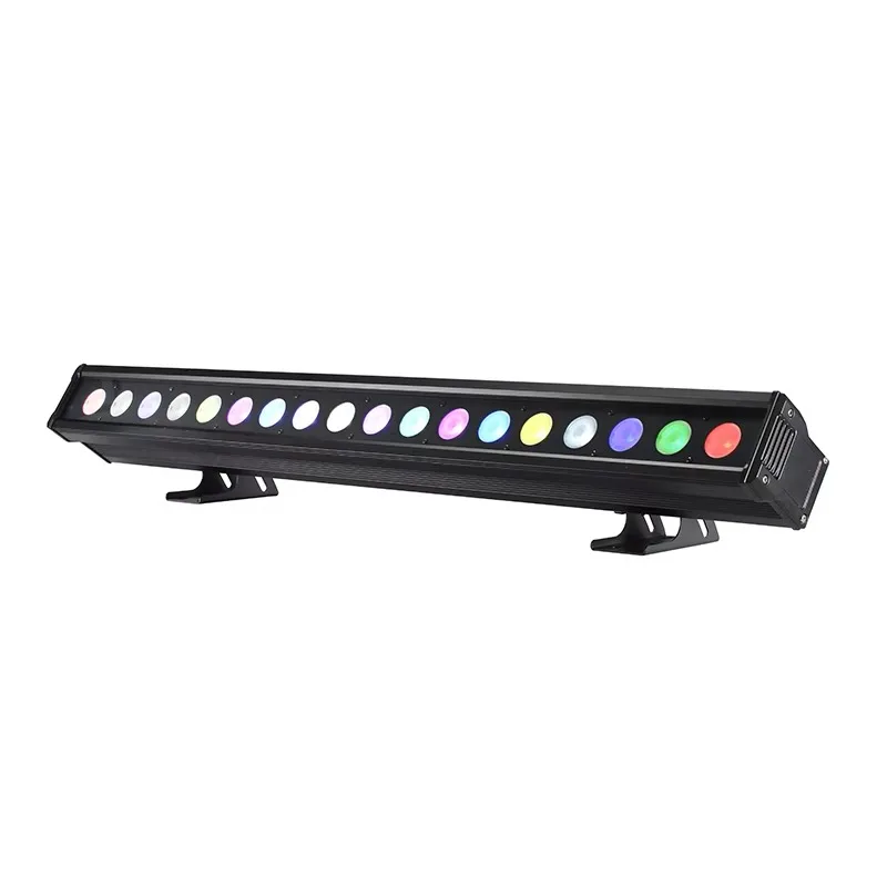 RGBWA+UV DX512 18X15W LED Facade Linear Wall Washer Light Strip IP65 Waterproof Outdoor Building Sta Lighting Remote Control