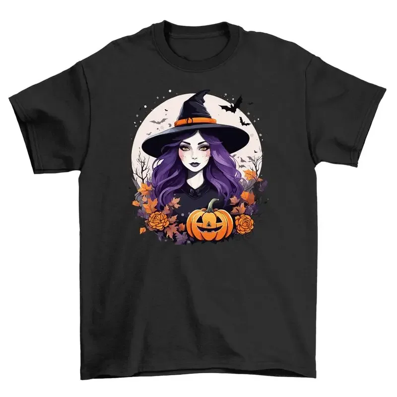 HALLOWEEN_265 Забавная футболка на Хэллоуин с дизайном в стиле ведьмы, эффектный дизайн
