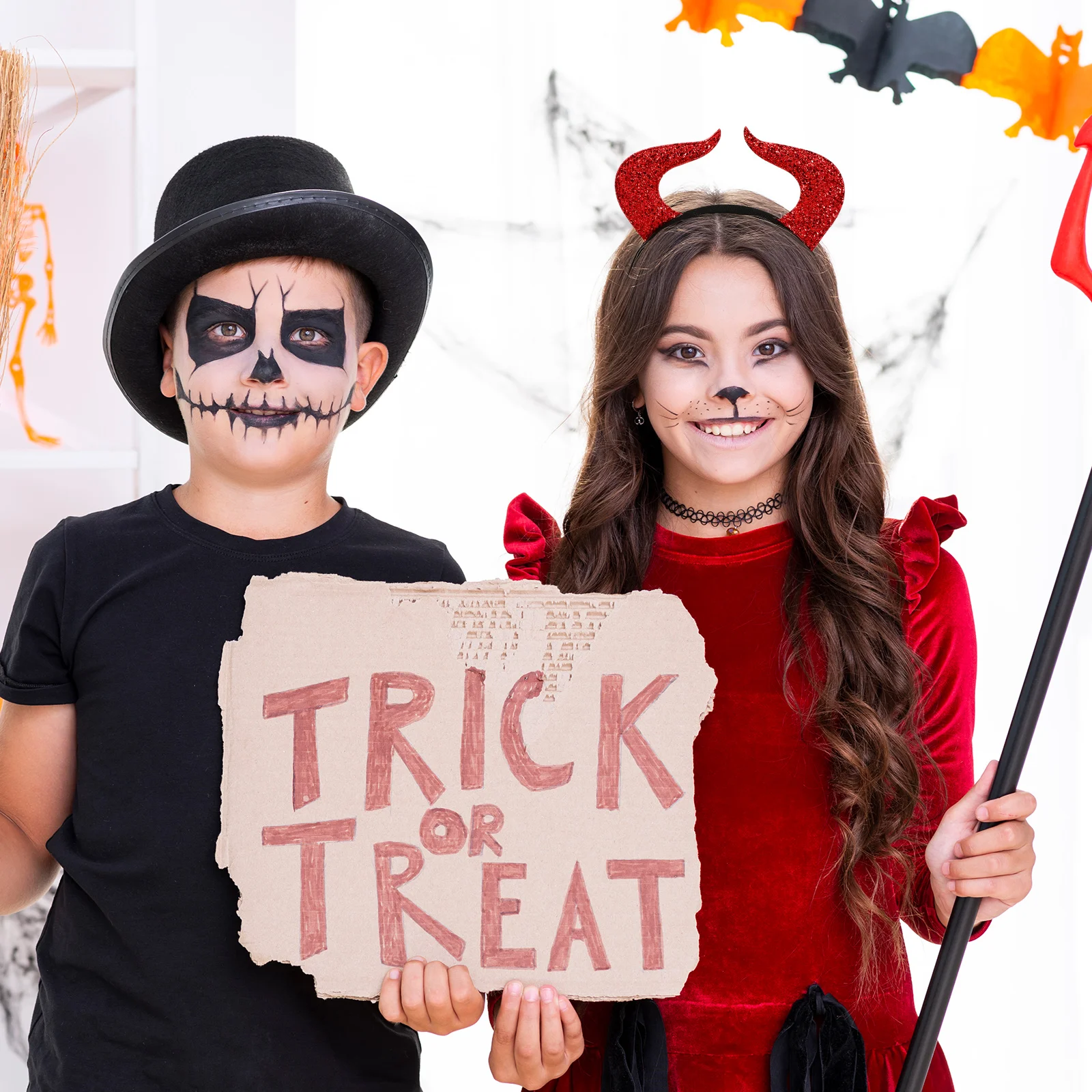 

1pcs Demon Horn Headband Halloween Party Costume Accessory Soft Adjustable Fit For Adult Cosplay Photography Event Wear Red