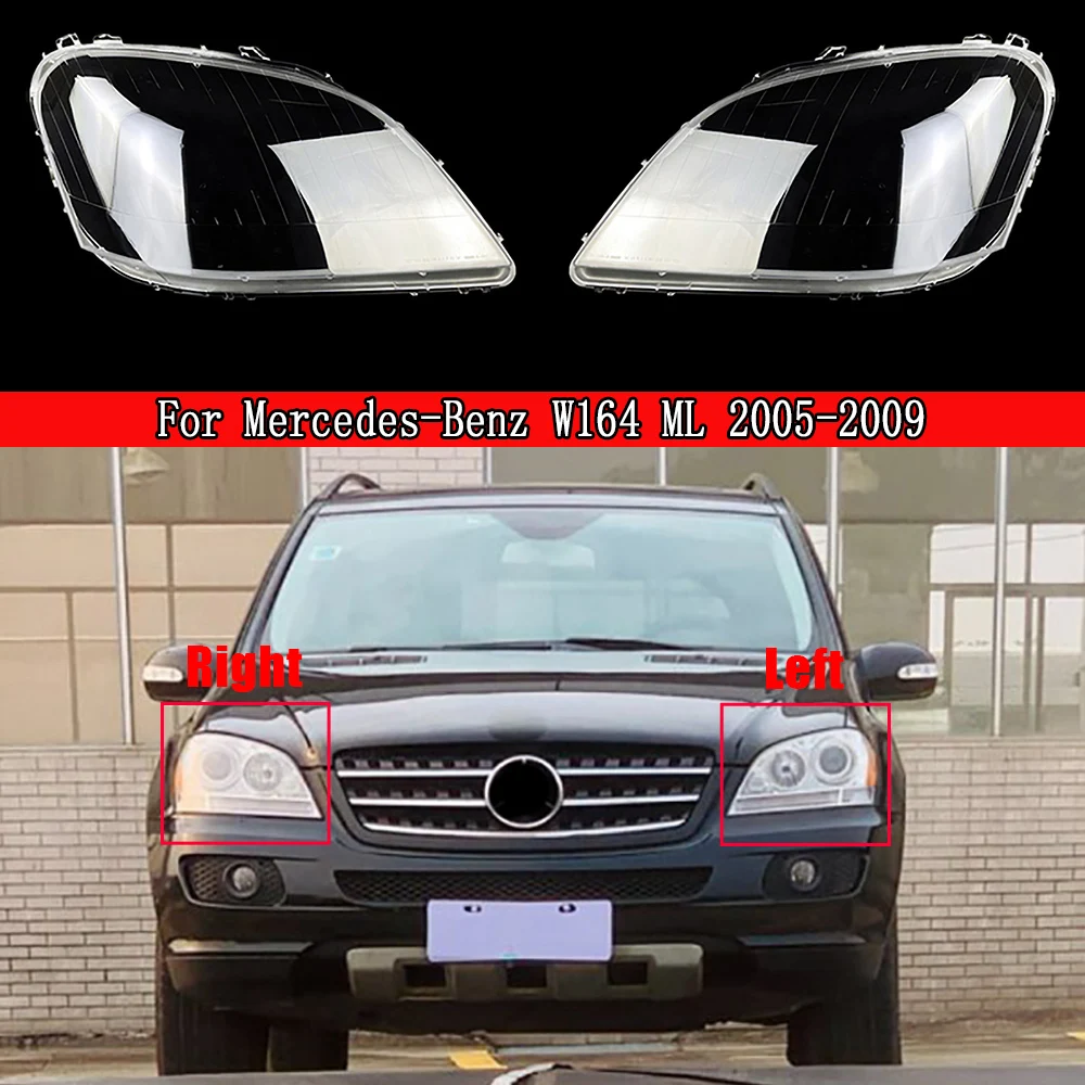 

Car Headlight Cover For Mercedes-Benz W164 ML 2005 ~2009 Headlamp Lampcover Shell Auto Lampshade Glass Lens Case