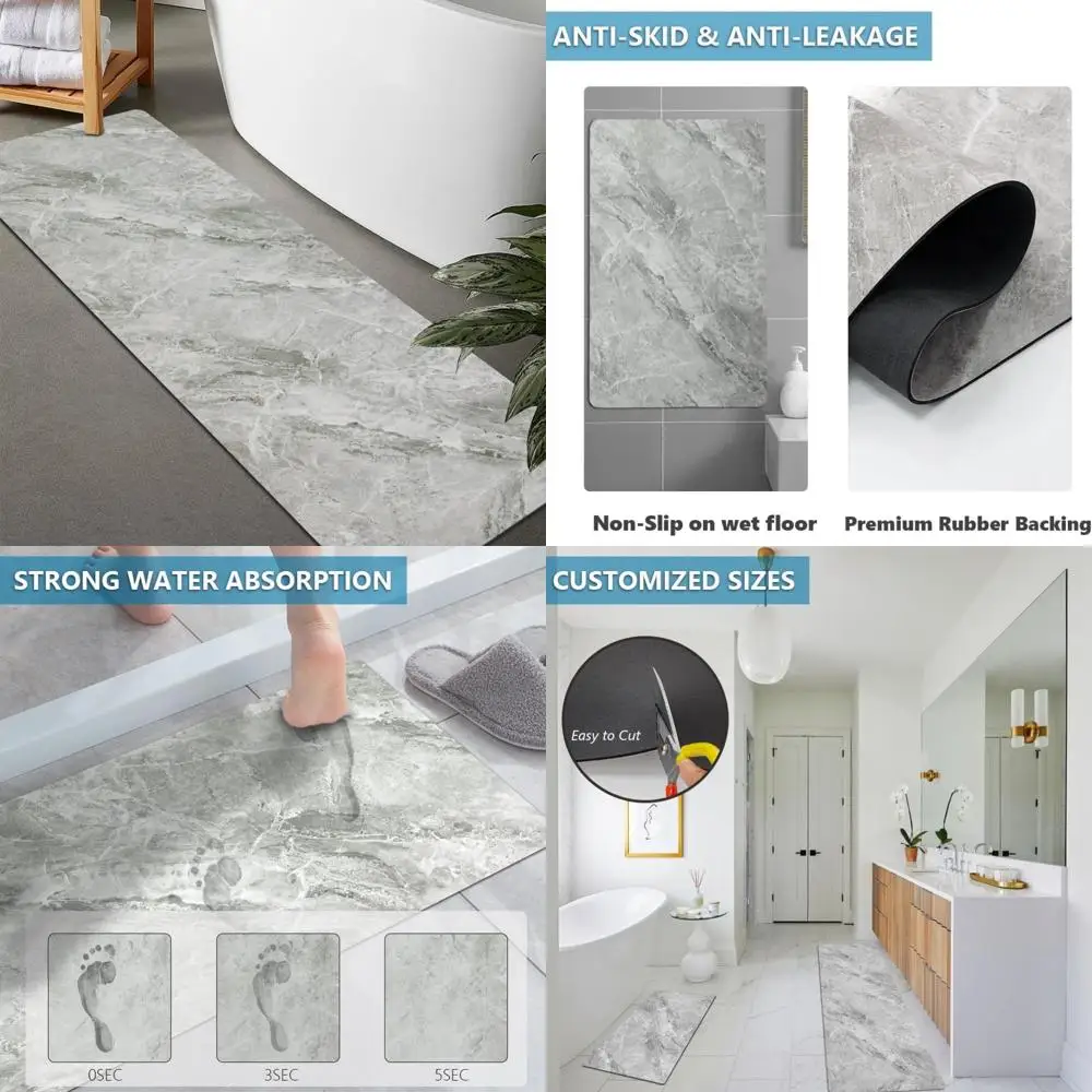 

Резиновые противоскользящие, быстросохнущие впитывающие тонкие коврики для ванной для размещения дверей, моющиеся коврики для ванной комнаты