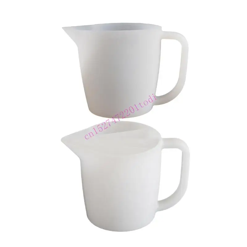 

M76B Acrylics Paint Splits Cup with Easy Grip Handle Large Capacity Designs Sturdy Silicone Pouring Tool for Artists