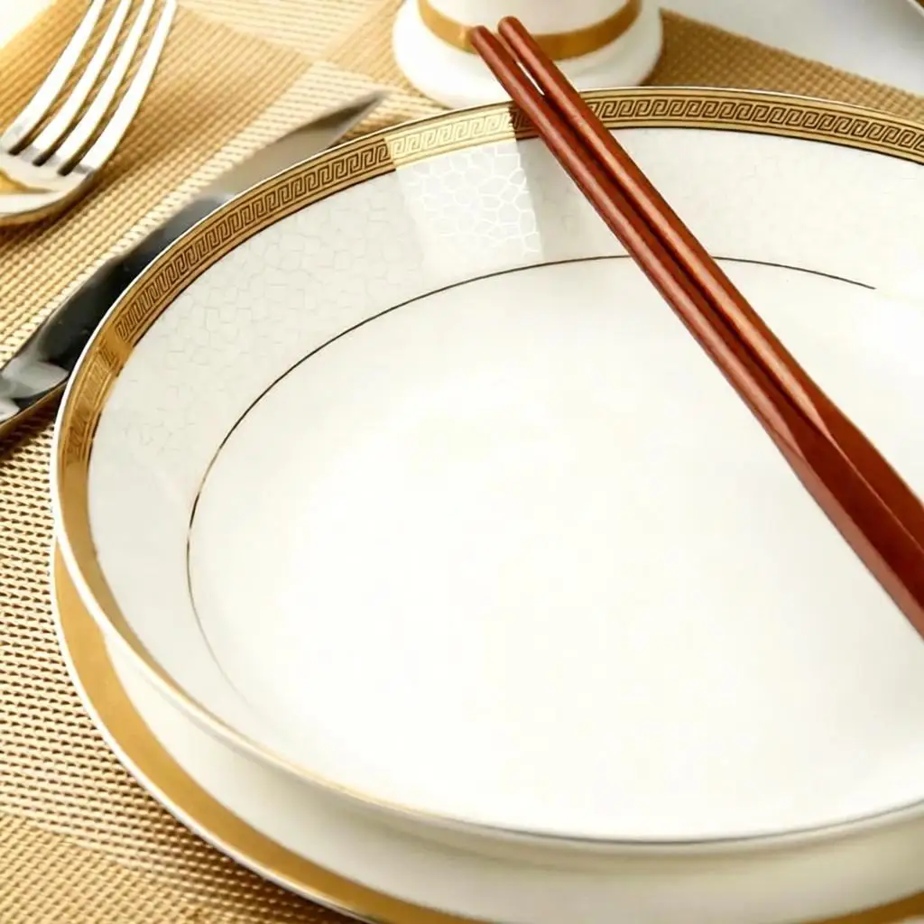 8 inch, bone china rice dish, golded strip designed, deep rice plate, porcelain candy dish, ceramic decorative plates