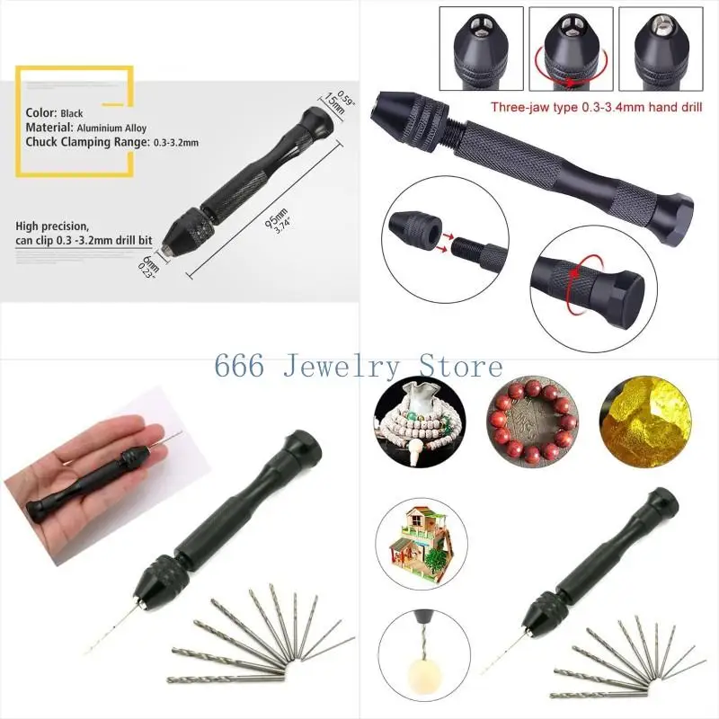 

F2TD for Sharp HSS Micro Mini Twist Drill Bits Set Hole Maker Manual Craft Mini Drill