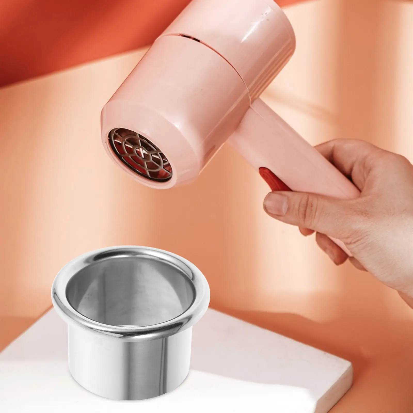 Stainless Steel Hair Dryer Holder Insert Desktop Hair Appliance Organizer for Stylist Desk Salon Station Bathroom Countertop