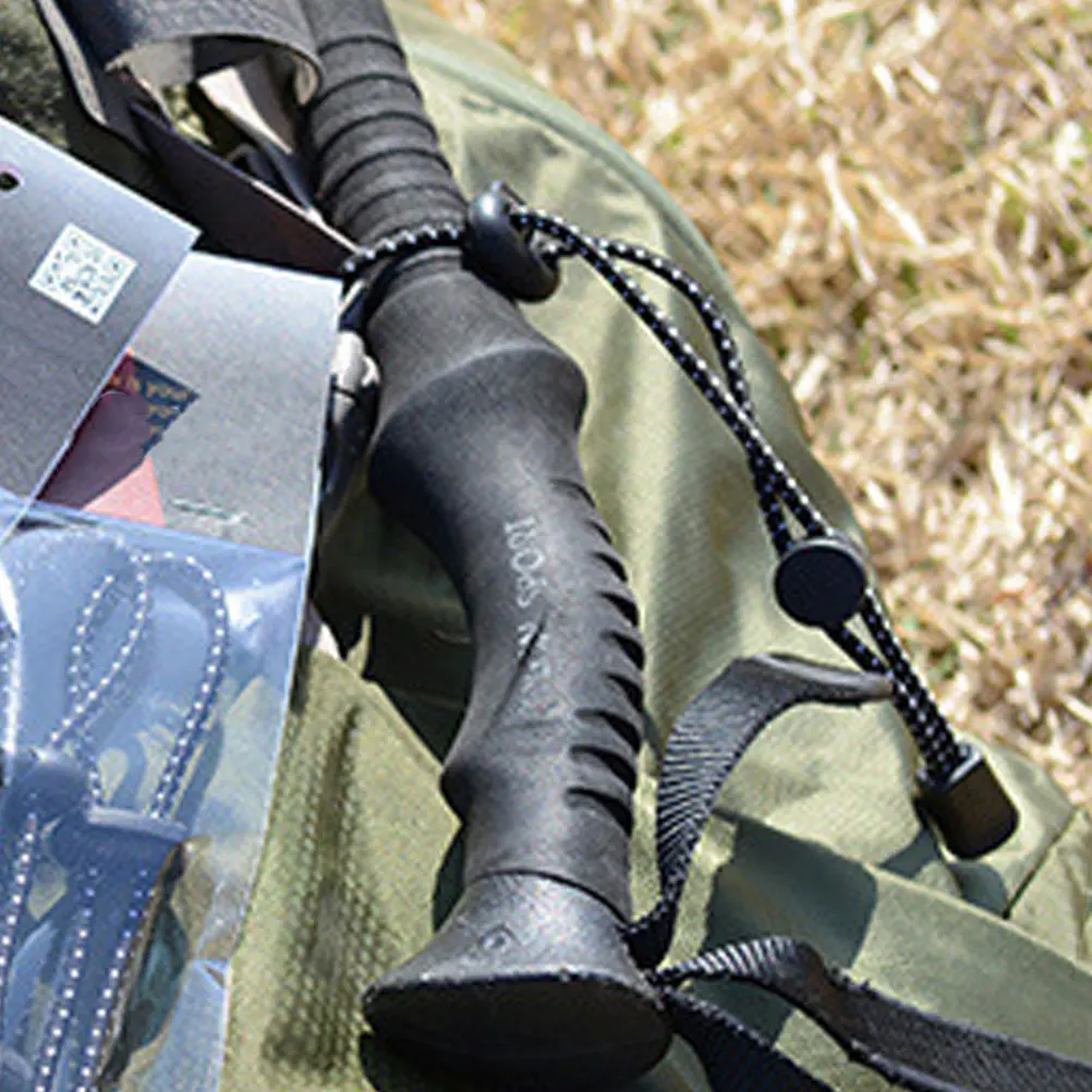 4 قطعة حزام حامل عمود الرحلات قابل للتعديل للمشي والتسلق عصا جبل على ظهره حبل مرن ملحقات قصب المشي