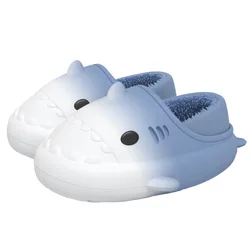 Gacimy pantofole invernali in cotone squalo per uomo donna Warm Cozy Cute Shark peluche Home Slides Outdoor antiscivolo scarpe pelose impermeabili