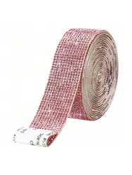 1 piece of craft jewelry tape roll self-adhesive diamond sparkling crystal ribbon sticker bag (pink diamond style)