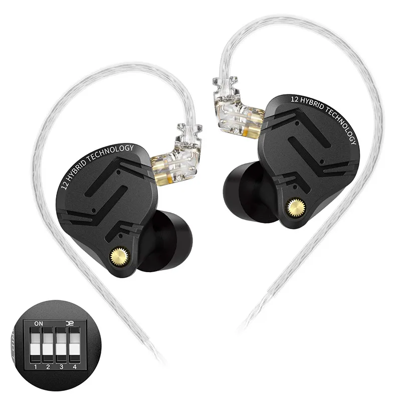 KZ ZS12 PRO X Metalen Koptelefoon 1DD + 5BA Hybride HIFI Bass In Ear Monitor Hoofdtelefoon Muziek Sport Ruisonderdrukkende Headset Nieuwe Aankomst