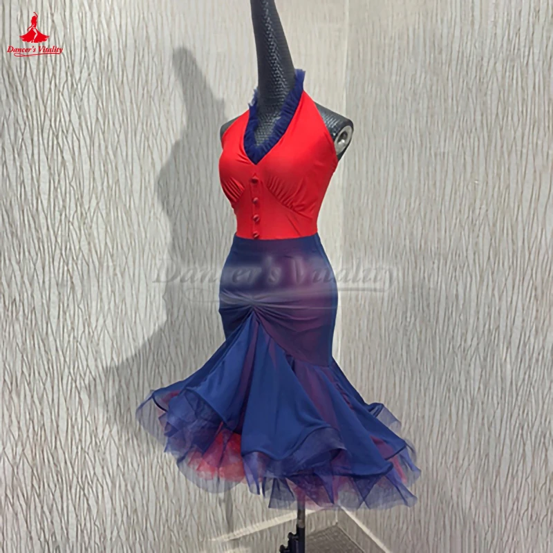 Costume deux pièces pour examen de qualité artistique latine, vêtements d'entraînement pour adultes et enfants, Chacha Samba Rumba Jive, personnalisés