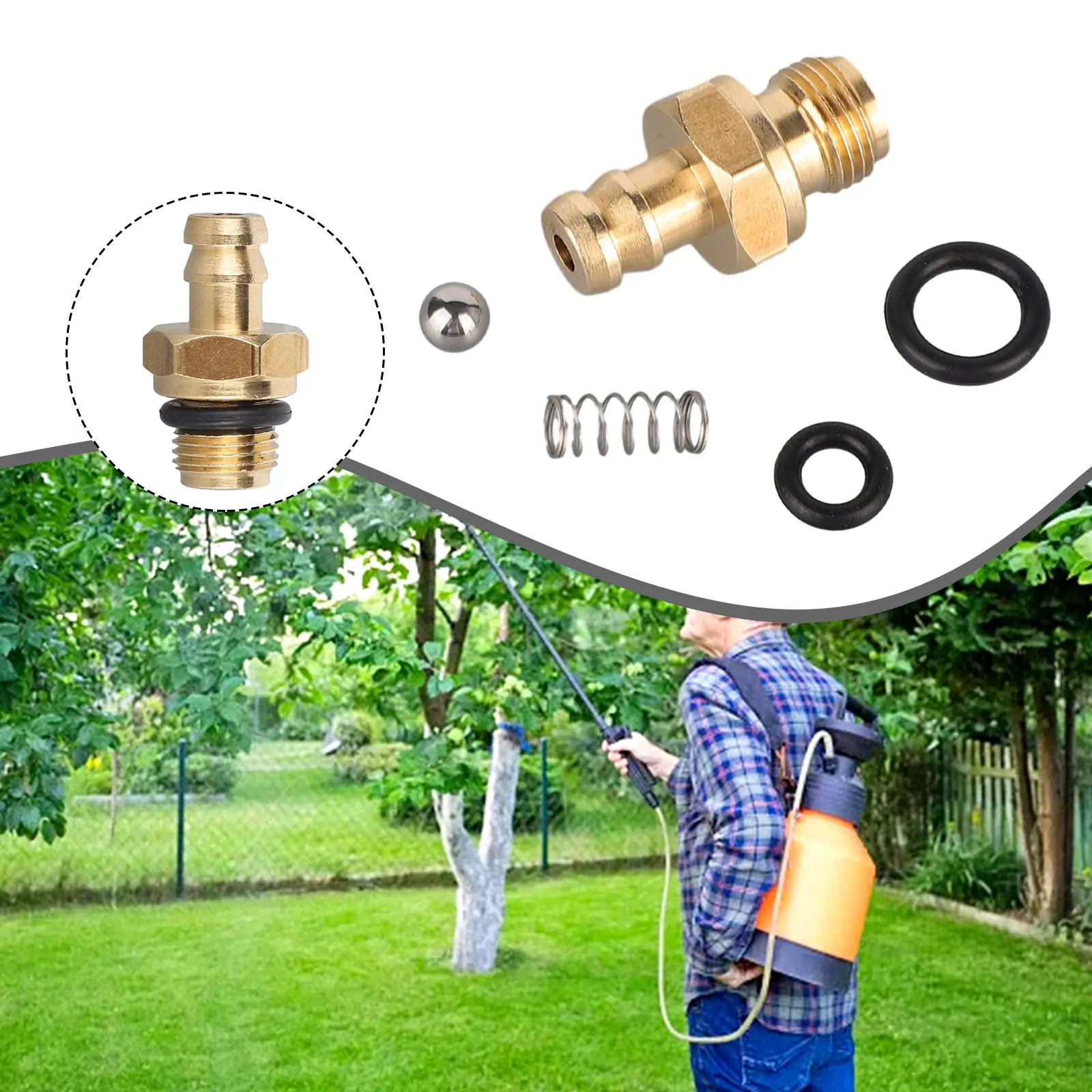 Форсунка Мойки Высокого Давления Для Инжектора Химического Мыла С Латунной Заглушкой 1/4 Дюйма 27 BSP Шаровой Обратный Клапан...