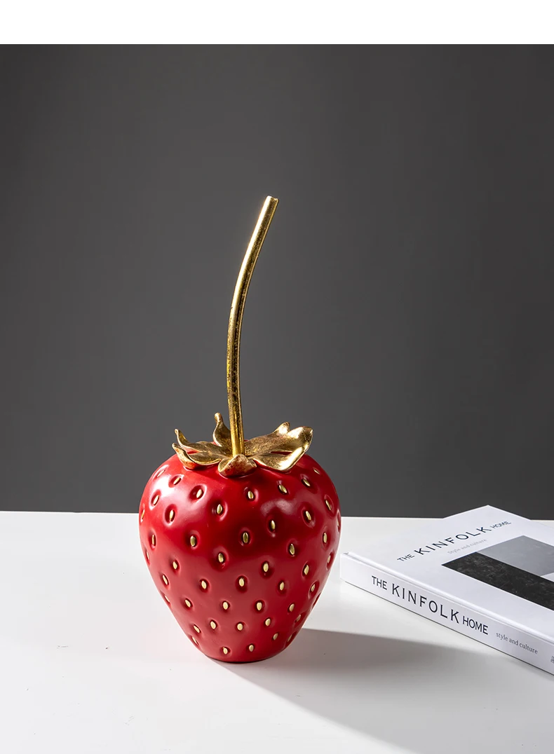 家の装飾のためのストロベリーフルーツディスプレイ,工芸品,金のイチゴ