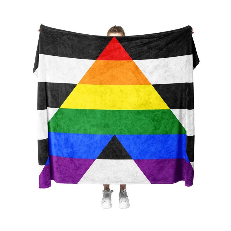 Aertemisi Straight Ally Pride Flag Rainbow LGBT Pet Blanket for Small Medium Large Dog Cat Puppy Kitten Couch Sofa Bed