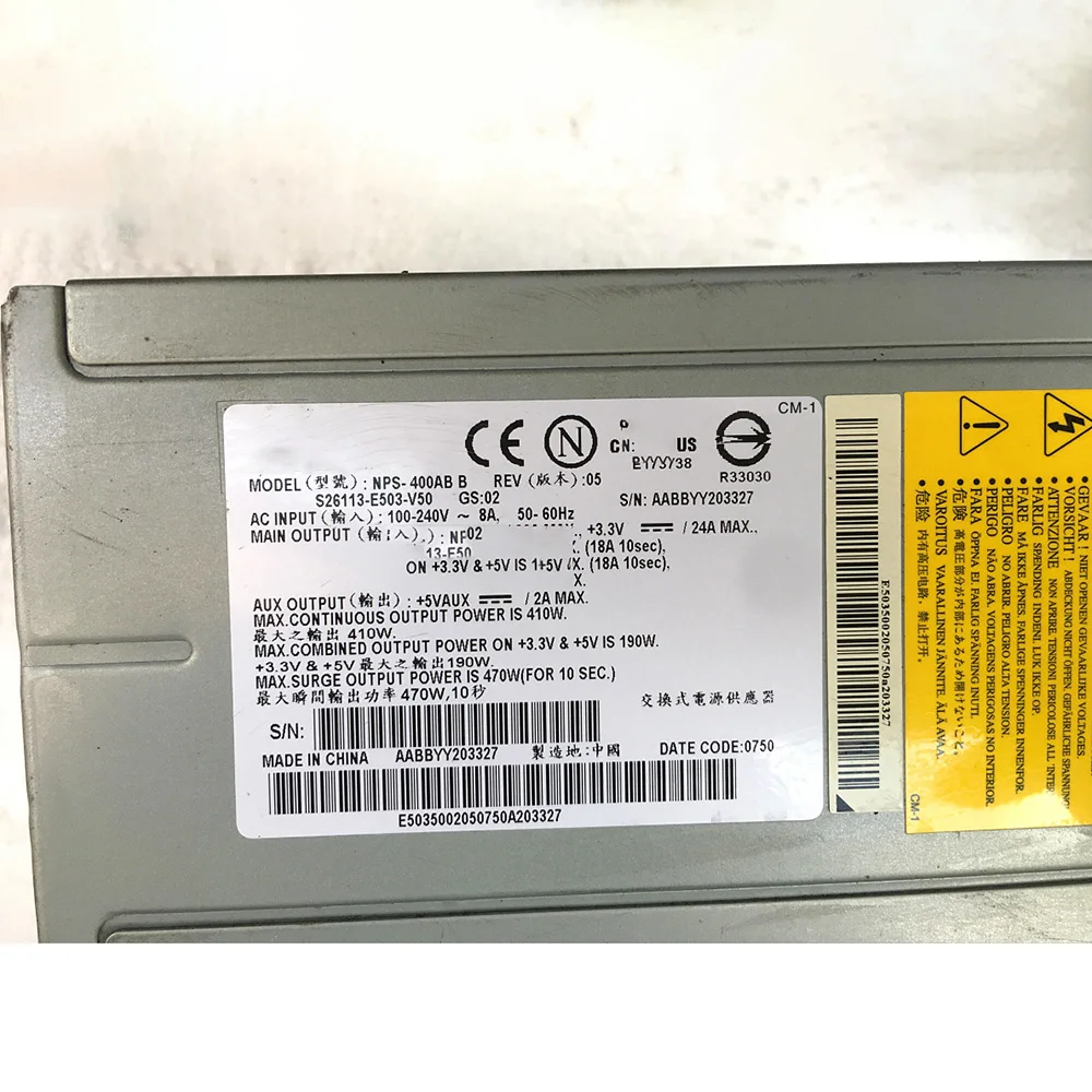 Industrial Computer Power S26113-E503-V50 Server Power Supply NPS-400AB B