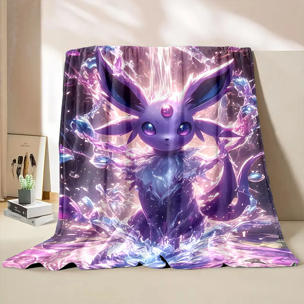 Pokemen Eevee Cartoon Umbreon Flannel Blanket Figures Home Sofa Lunch Break Blanket Children Student Christmas Kids Gift