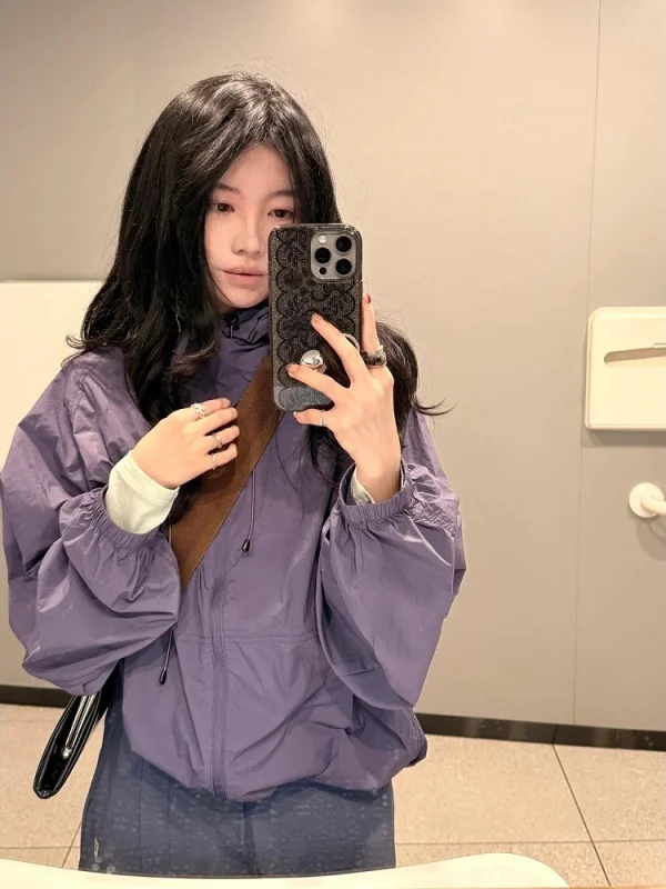 

Американская ретро-куртка для женщин, весенняя новинка, свободная рабочая спортивная куртка с защитой от УФ-излучения, уличный стиль, на молнии