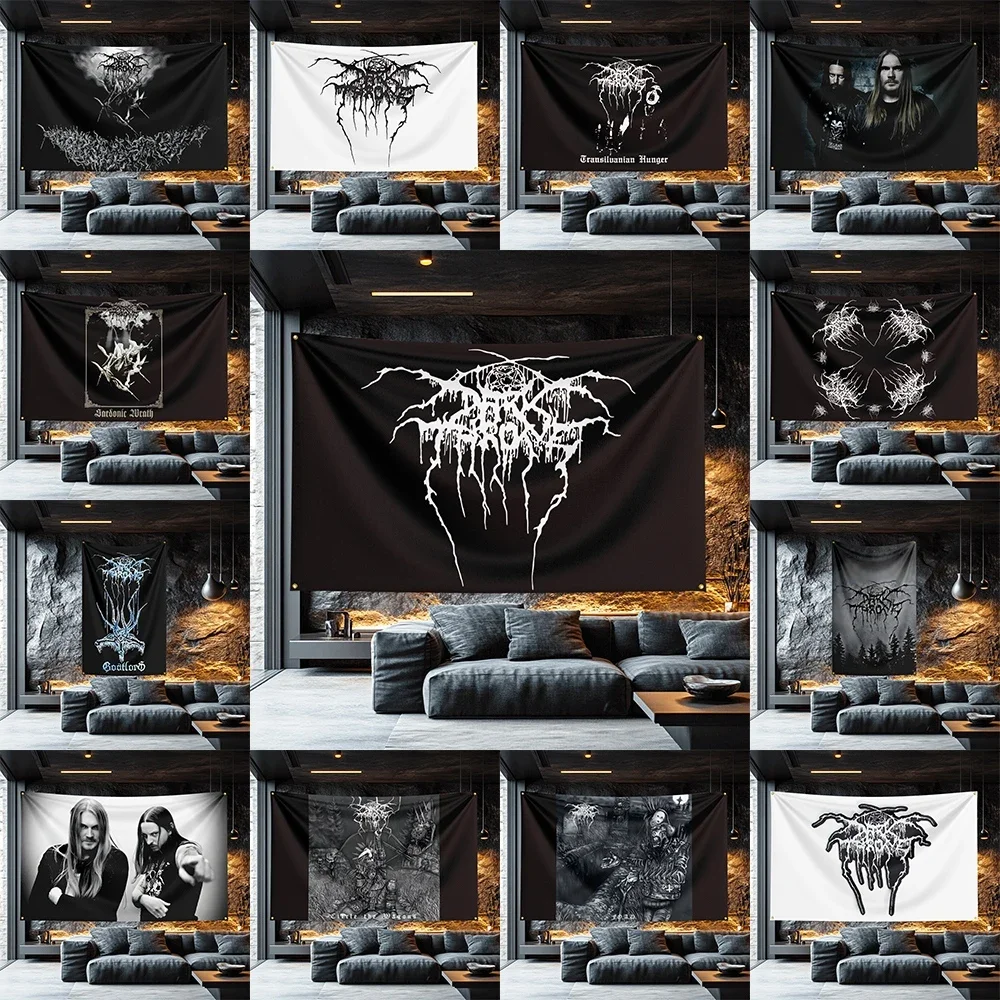 Darkthrone Inspired Retro Flag  Polyester Banner For Bedroom Wall Decor Vintage Music Lover