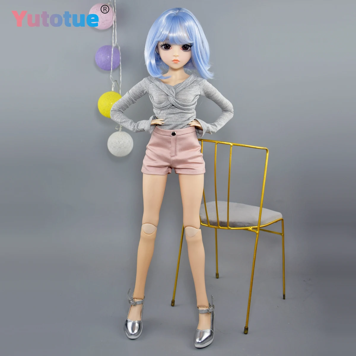 YUTOTUE 60cm Height Girl Doll 1/3 BJD Doll Toy Makeup Lifelike T-Shirt Shorts Shoes Replaceable