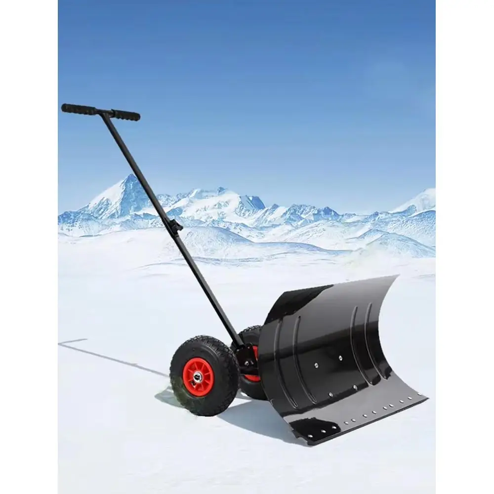 

Стальная лопата для снега с регулируемым углом наклона и колесами для эффективного очищения дорожек и подъездной дорожки (одна ручка)