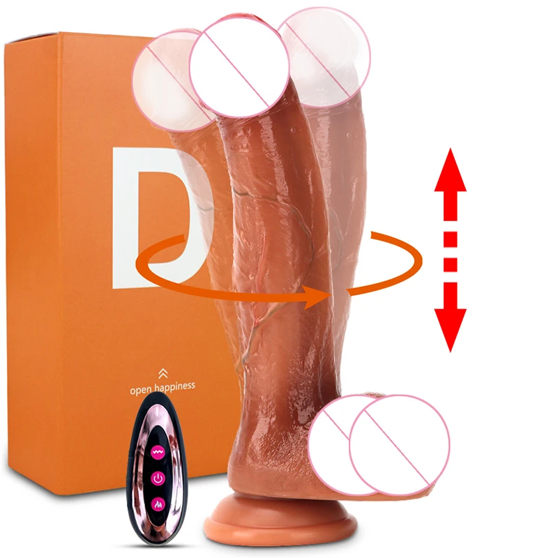 Liquid Silicone Dildos Vibrator Thrusting,Rotating,Vibrating Realistic Penis Sex Toys for Women Erotic Machine With Huge Sucker