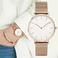 New Women's Quartz Watch Light Luxury Brand Female's Watches Stainless Steel Waterproof Non Mechanical Wristwatch Men Watch