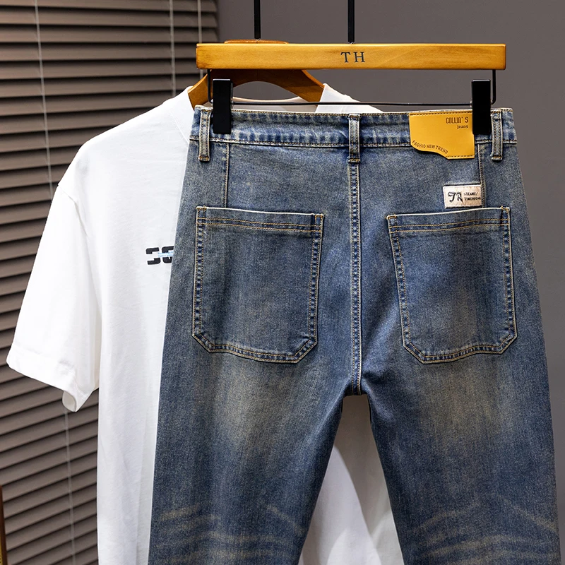 30-46 Large Size Jeans Men's Simple Fashion Trendy All-Match Loose Men's Casual Small Straight plus Size Pants