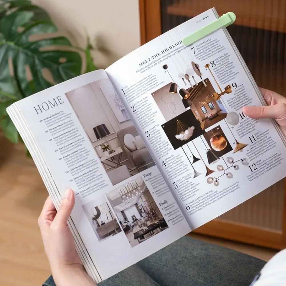 Magnetic Automatic Record Page Markers Book Insert Silicone Bookmark Folder Simple Reading Tool Document Divider Stationery