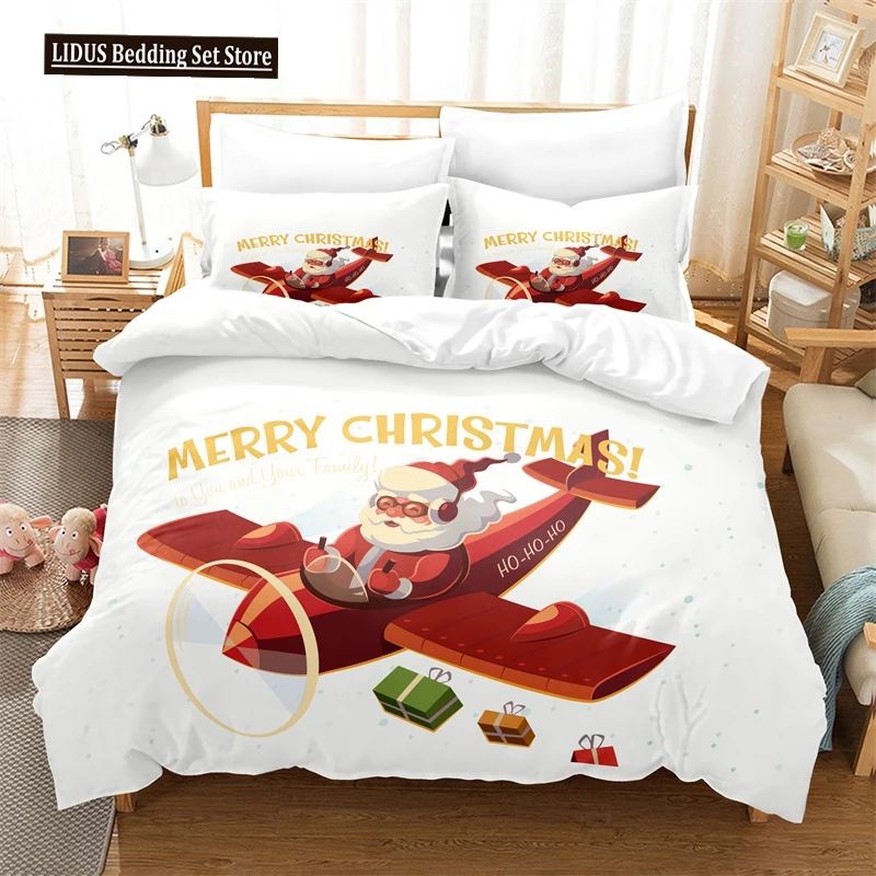 Merry Christmas Bedding Set Children Duvet Cover Set Fashion Quilt Cover Boys And Girls Christmas Comforter Cover Bedding Sets