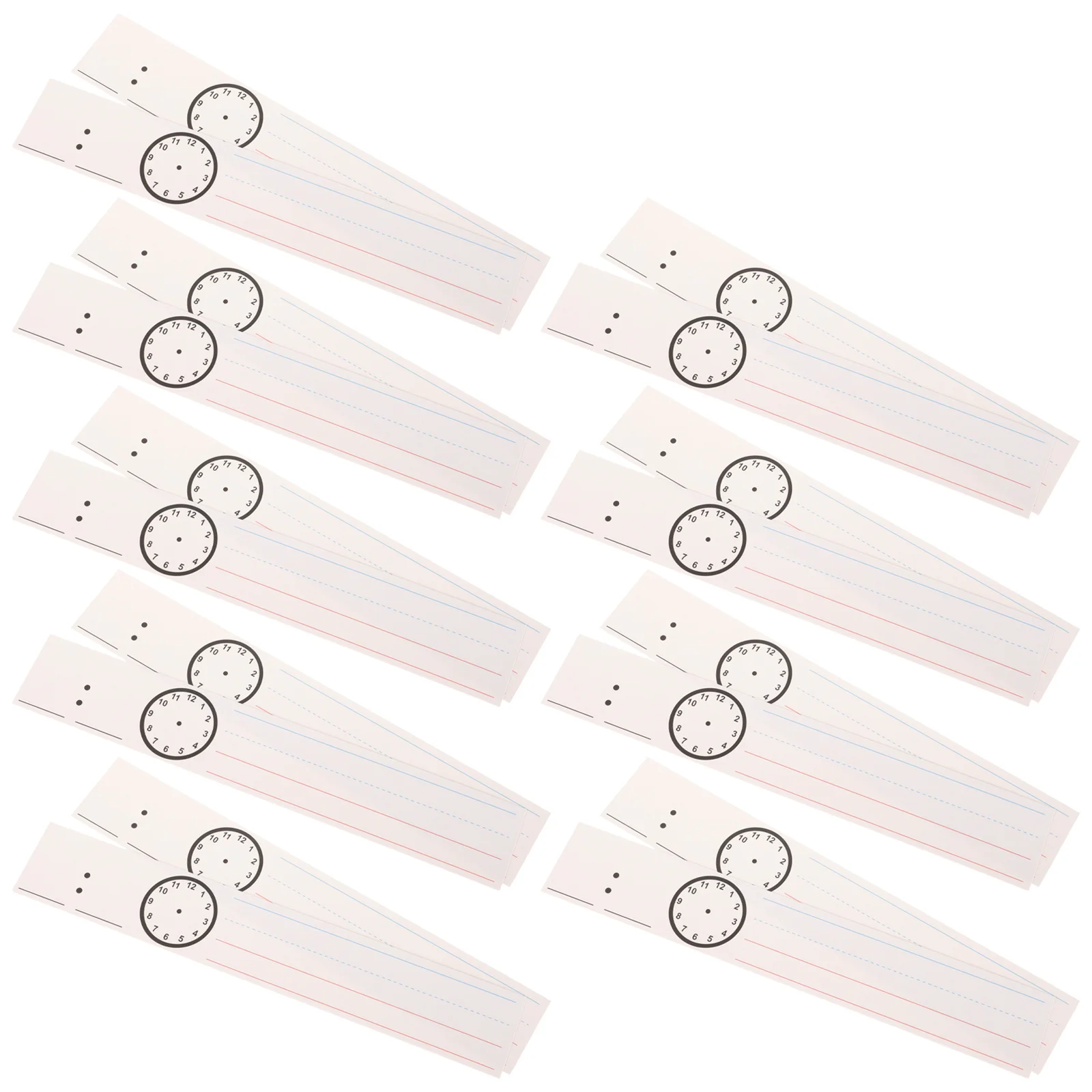 

18 Pieces Learning Sentence Strips Paper Material Ruled Sentence Strips for Kids Writing Practice Educational Supplies