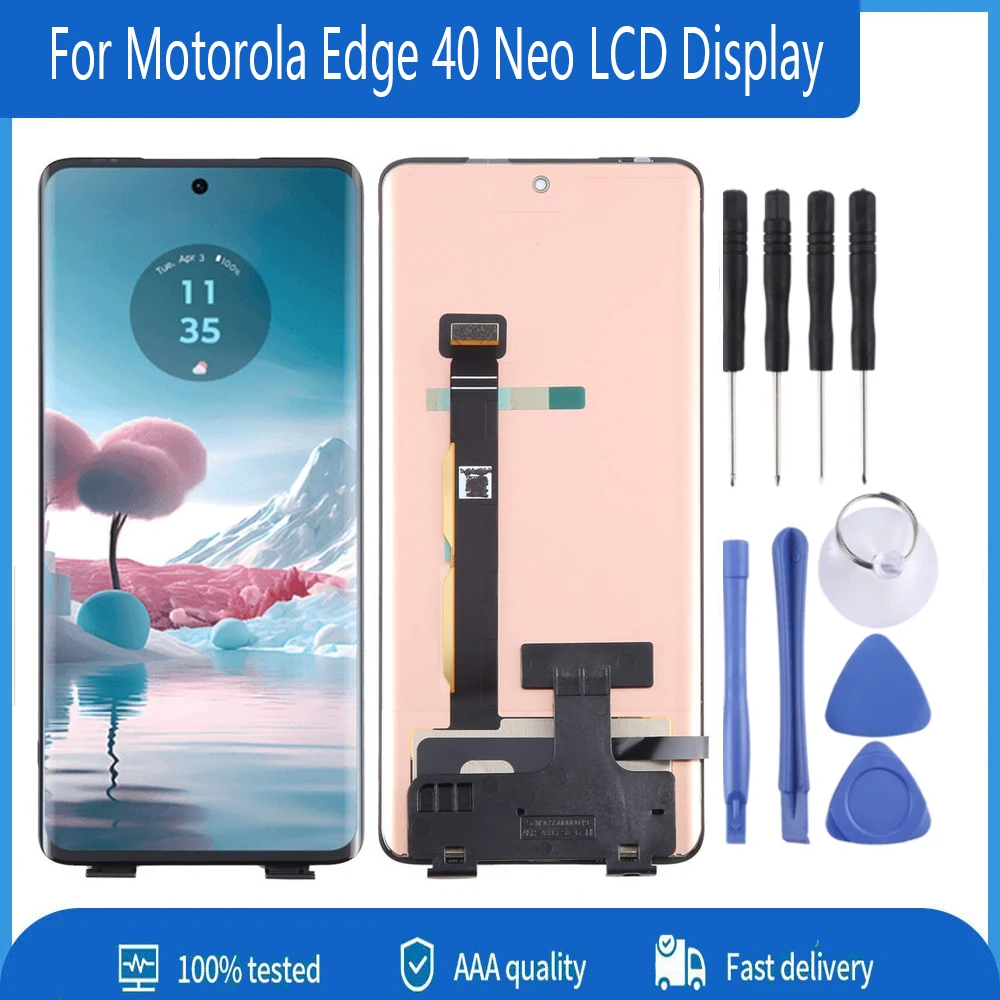 6,55'' AMOLED dla Motorola Edge 40 Neo Wyświetlacz LCD XT2307-1 Zespół ekranu dotykowego Digitizer dla Moto Edge40 Neo LCD Wymień