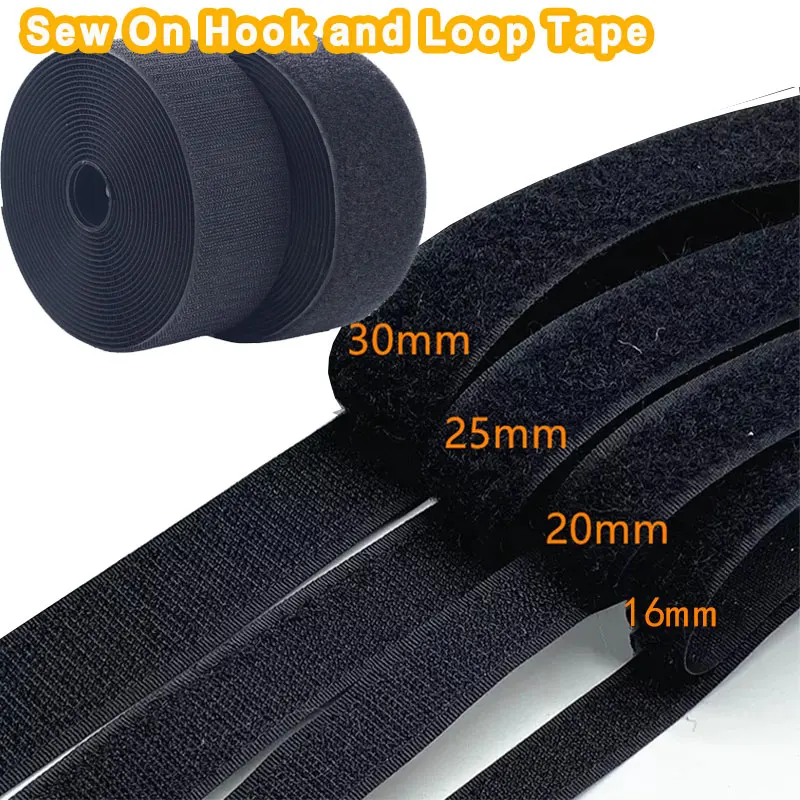 

1Meter Sew on Hook and Loop Tape Non-Adhesive Fastener Strip Nylon Sticky Fabric Interlocking Tape for Clothing Sewing DIY Craft