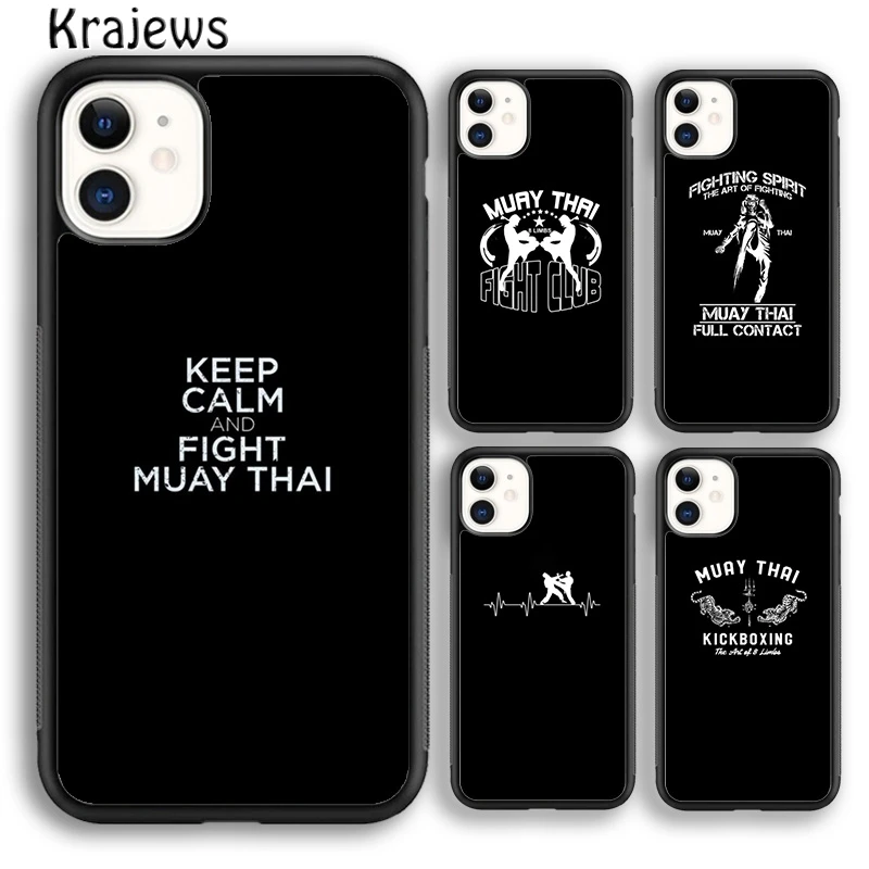 Krajews Muay Thai Kickboxing Fight Phone Case For iPhone 16 15 SE2020 14 6 7 8 plus 11 12 13 pro max Plus coque Shell Fundas